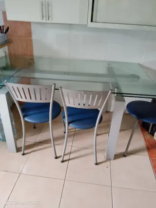 Mesa Comedor Cristal Ampliable