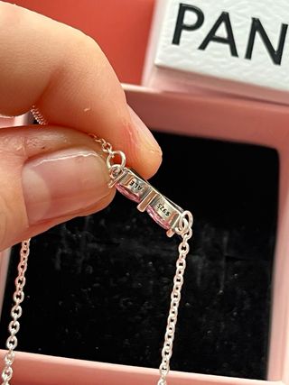 Collar Pandora Lazo Corazón Rosa