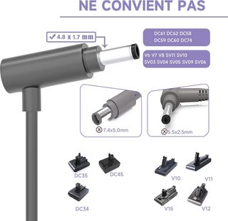 Caricabatterie Shefor 30,45 V compatibile con Dyson V10 V