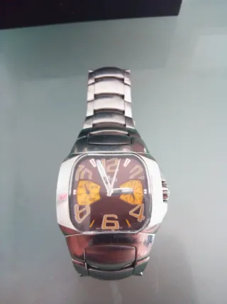 Reloj Lotus Hombre Plata y Rojo