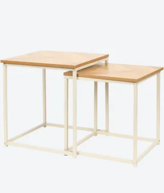 Mesas auxiliares madera y metal