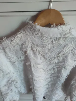 Blusa Zara Blanca con Textura