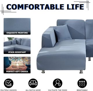 Funda para Sofá Chaise Longue 2 Piezas Funda Cubre