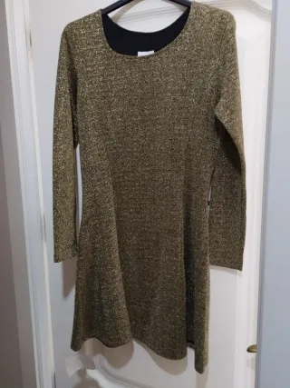 Vestido fiesta dorado brillante