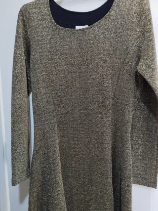 Vestido fiesta dorado brillante