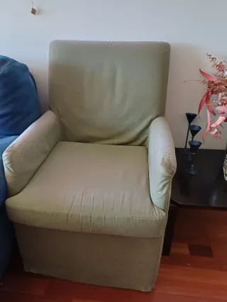 Butaca de tela verde