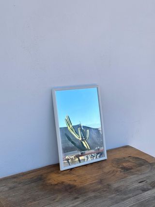 Espejo decorativo marco blanco 30x21 cm