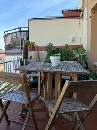 Conjunto Mesa y 4 Sillas Jardín Carrefour