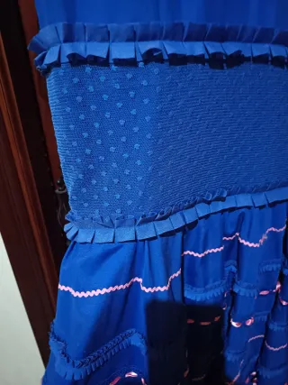 Vestido de flamenca azul,hecho a mano.