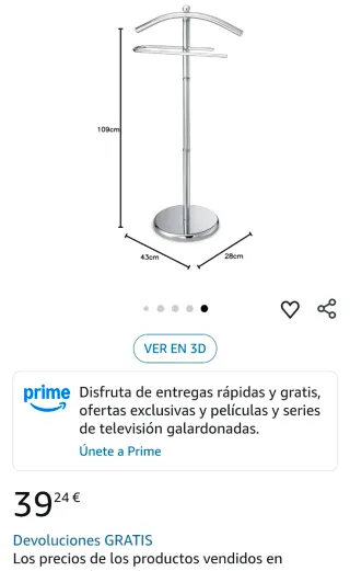 Galán de noche cromado Perchero