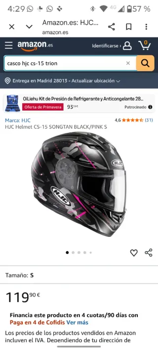 Casco HJC CS-15 Negro y Rosa