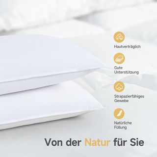 Homyrium Almohada de Plumón 40x80 Almohada Plumas