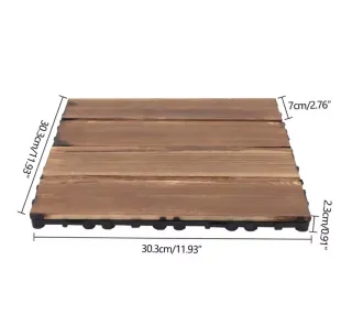 Lote 36 Baldosas Madera Exterior 30 cm.