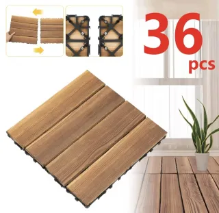 Lote 36 Baldosas Madera Exterior 30 cm.