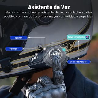 LEXIN G1 Auriculares Bluetooth Casco Moto, Auricul