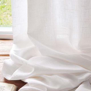 TOPICK Cortinas con Cinta Fruncida Lino Opacas Asp