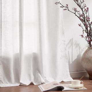 TOPICK Cortinas con Cinta Fruncida Lino Opacas Asp