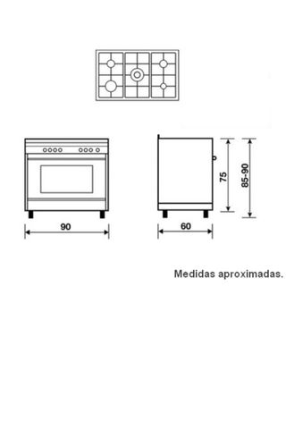 Cucina a Gas Solthermic Nera Rustica 90x