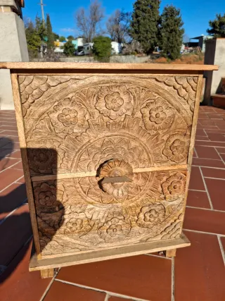 Juego de Mesitas de noche de madera de mango