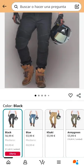 Pantalón baquero de moto con protecciónes talla L