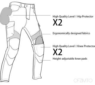 Pantalón baquero de moto con protecciónes talla L