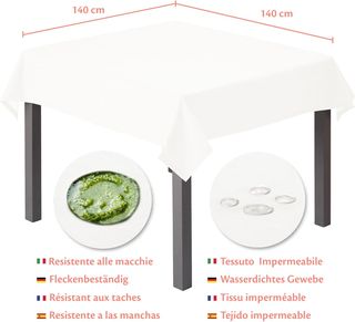 Flowen Mantel Antimanchas Mesa Azul 140x140 Hule M