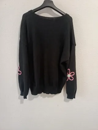 Jersey Negro Flores 3D - Talla 3XL  Oversize