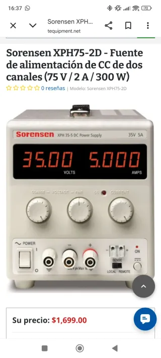 Fuente alimentación Sorensen