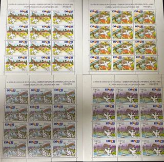 Lote completo 4 pliegos expo 92 curro