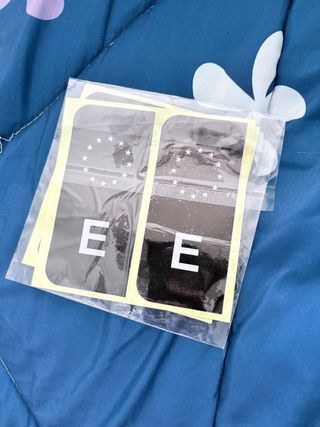 Pegatinas E en negro coche