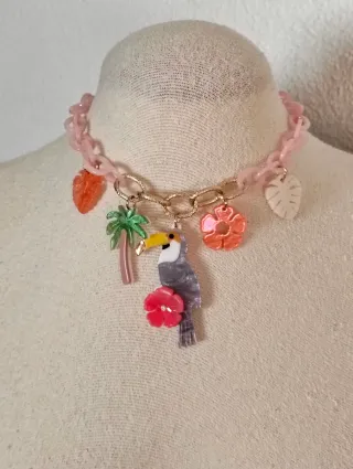 Collar Tucán Resina Multicolor