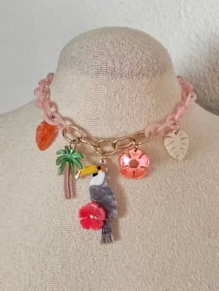 Collar Tucán Resina Multicolor