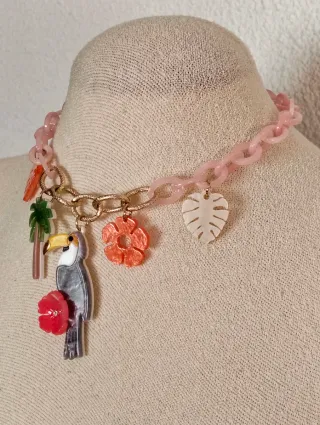 Collar Tucán Resina Multicolor