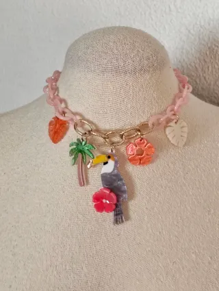 Collar Tucán Resina Multicolor