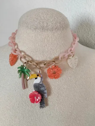 Collar Tucán Resina Multicolor