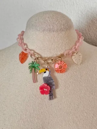 Collar Tucán Resina Multicolor