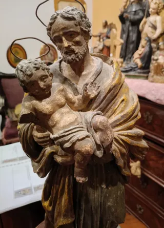 San Giuseppe con Gesù Bambino statua