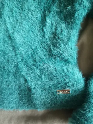 Bolero verde peludo