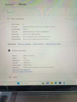 Microsoft Surface Pro 6 Plata 128GB