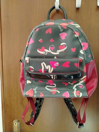 Zainetto Trussardi Cuori Nero Rosso