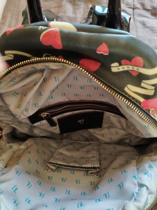 Zainetto Trussardi Cuori Nero Rosso