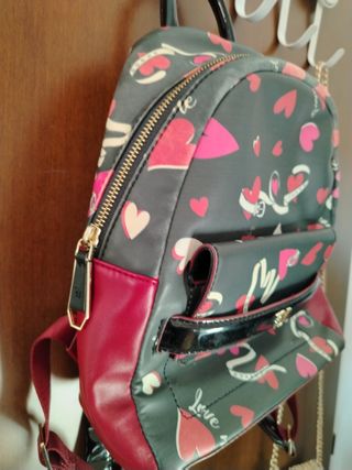 Zainetto Trussardi Cuori Nero Rosso