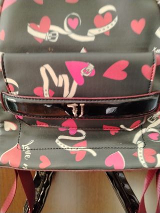 Zainetto Trussardi Cuori Nero Rosso