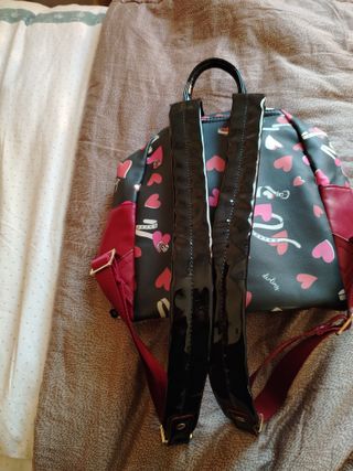 Zainetto Trussardi Cuori Nero Rosso