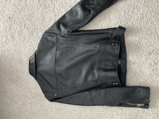 Chaqueta de cuero estilo motero, negra, Zara, tall