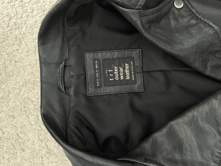 Chaqueta de cuero estilo motero, negra, Zara, tall