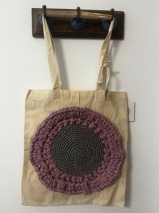 Bolso Tote Bag Crochet Flor