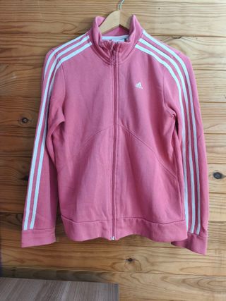 Sudadera Adidas Color Rosa y Blanco Talla S.
