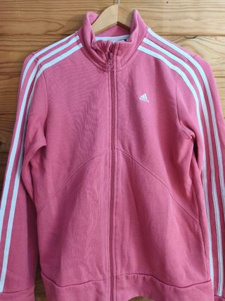 Sudadera Adidas Color Rosa y Blanco Talla S.