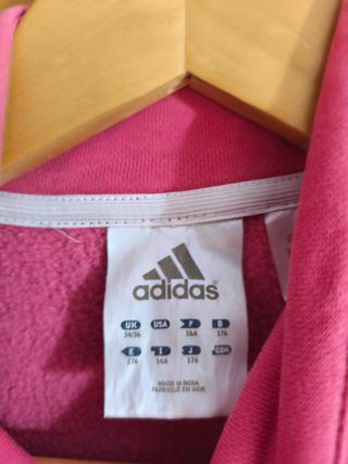 Sudadera Adidas Color Rosa y Blanco Talla S.